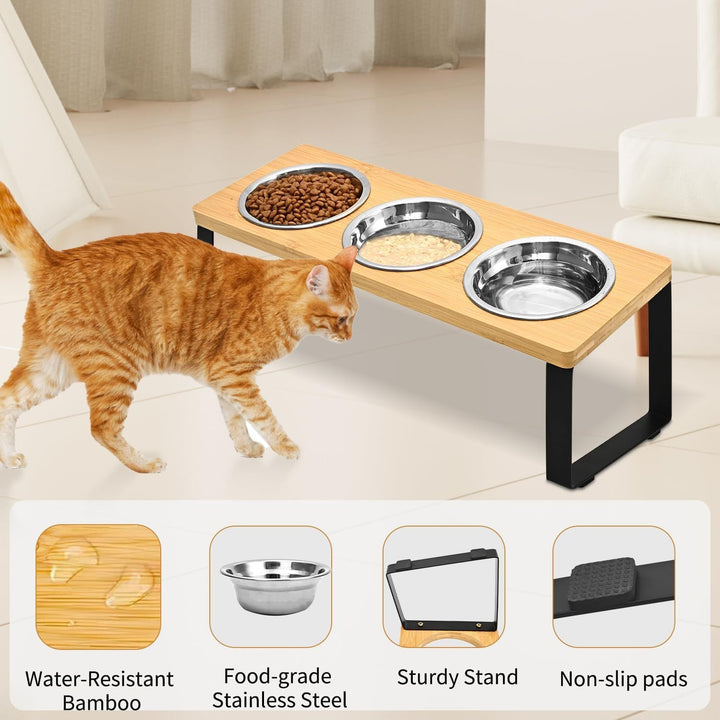 Elevate Your Pet's Dining Experience with Our Wooden And Iron Pet Feeding Bowl Stand Rack Design