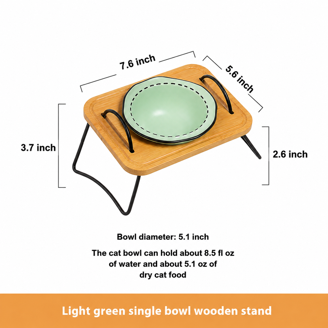 Wooden Rack Ceramic Pet Bowl With Anti Spill Design