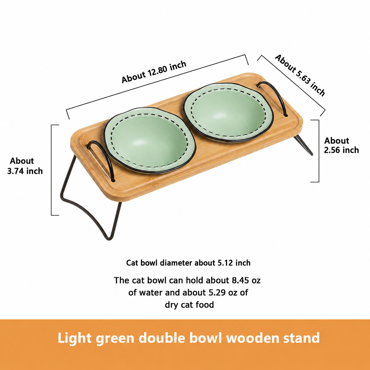 Wooden Rack Ceramic Pet Bowl With Anti Spill Design
