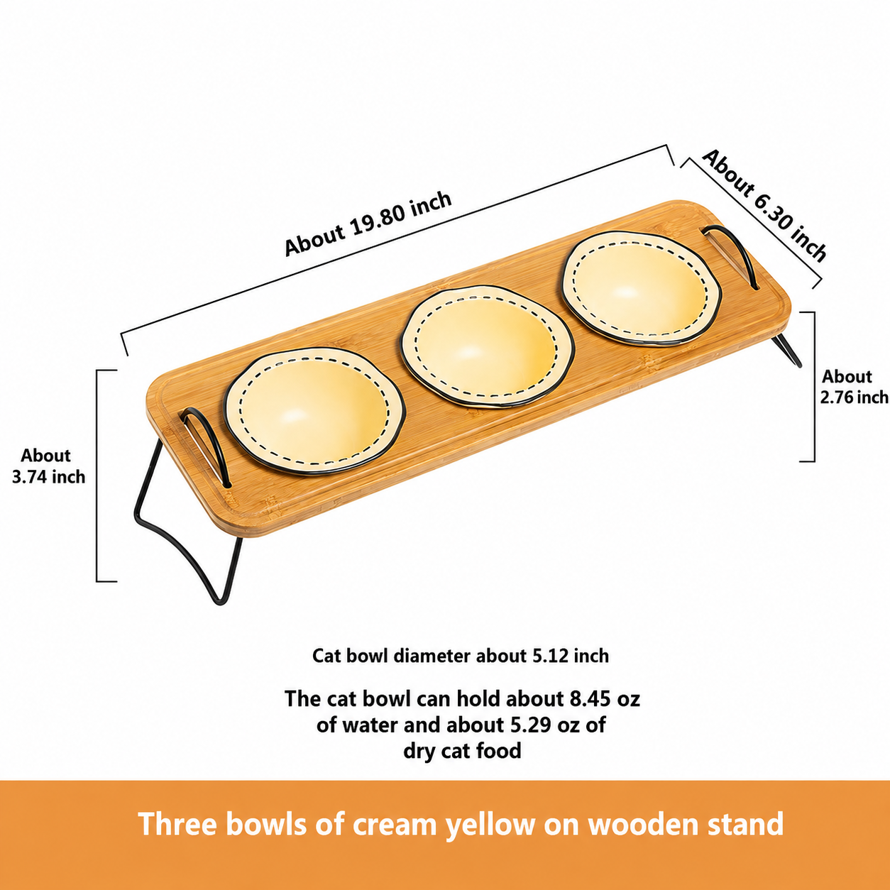 Wooden Rack Ceramic Pet Bowl With Anti Spill Design