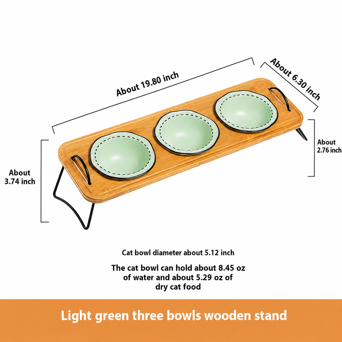 Wooden Rack Ceramic Pet Bowl With Anti Spill Design