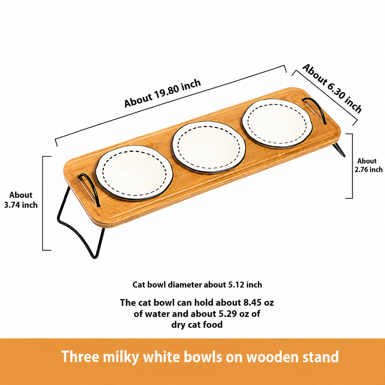 Wooden Rack Ceramic Pet Bowl With Anti Spill Design