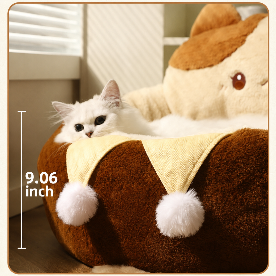 Round Plush Pet Sofa Bed Soft Warm Sleeping Cushion