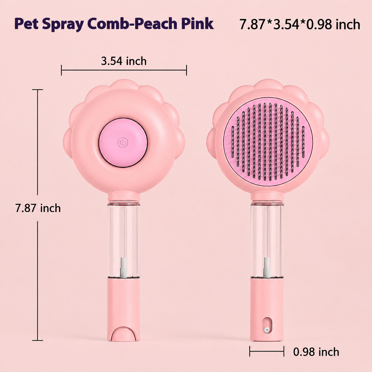 2 In 1 Self Cleaning Pet Grooming Spray Brush