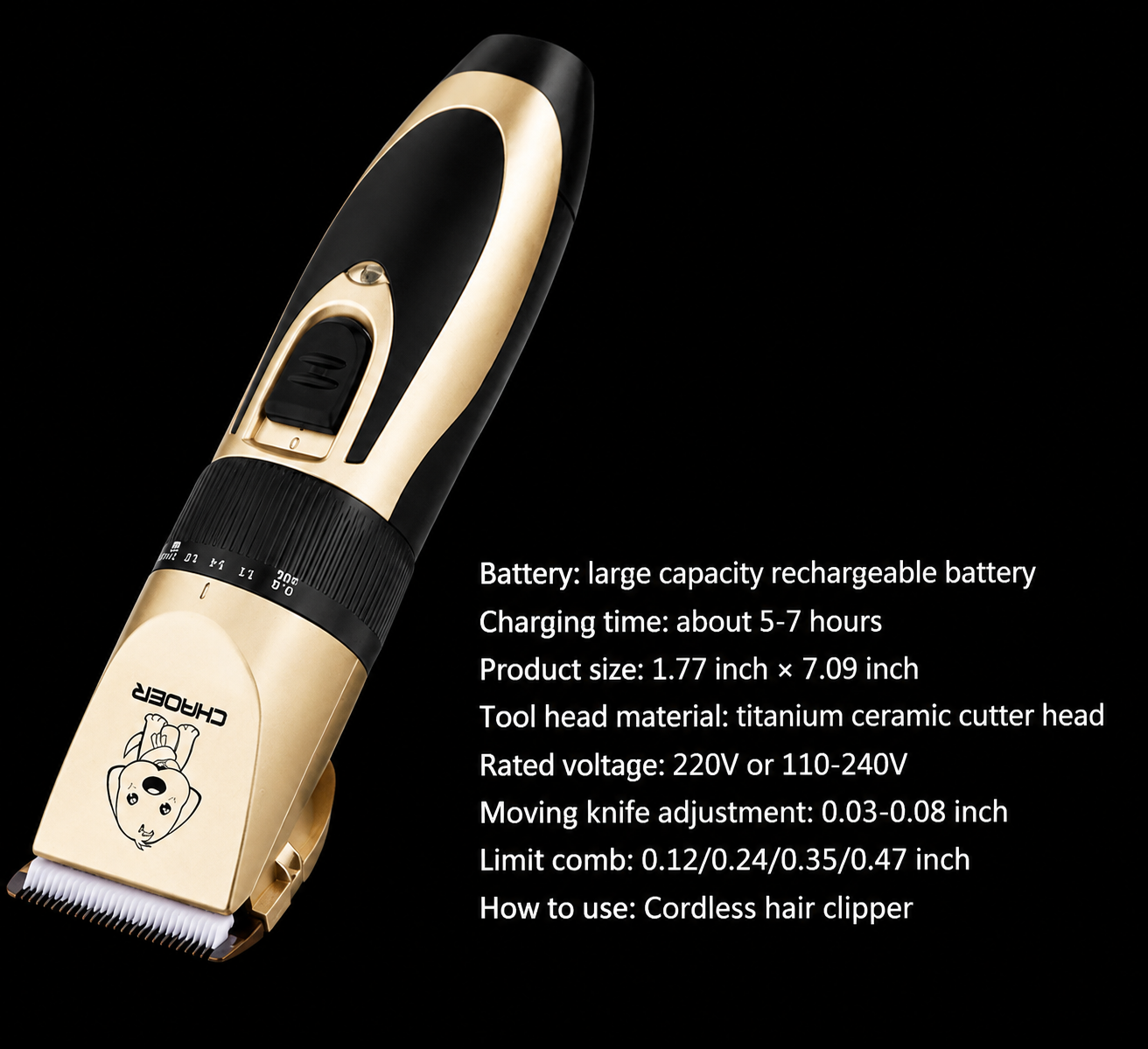 Professional Pet Hair Trimmer With Electric Grooming Clippers Design