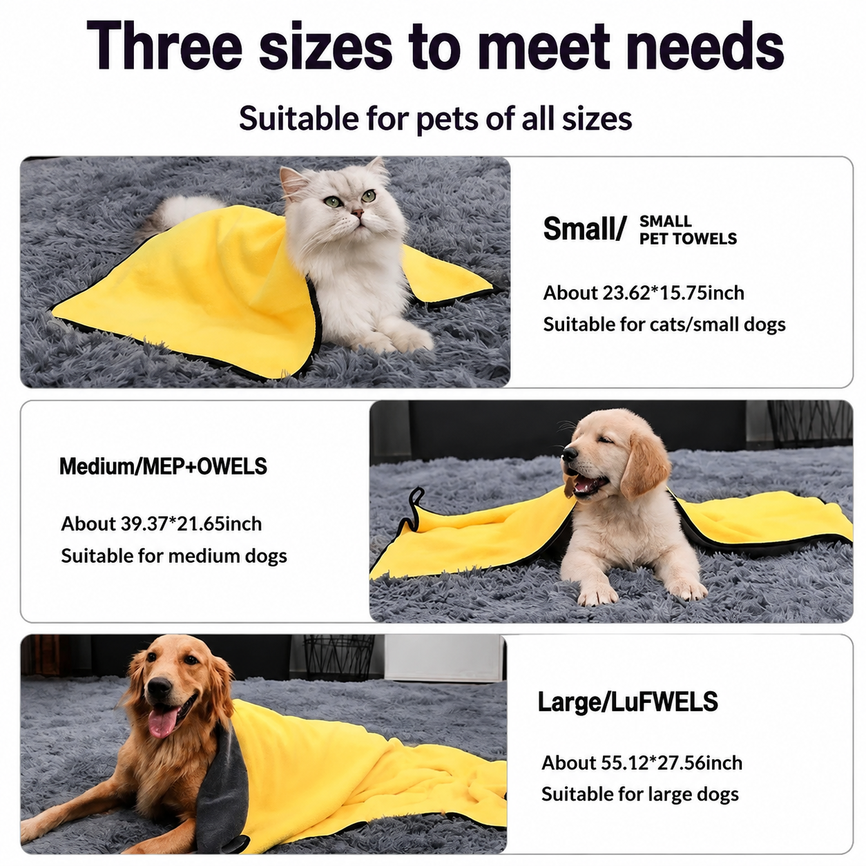 Super Absorbent Quick Drying Pet Bath Towel For Grooming