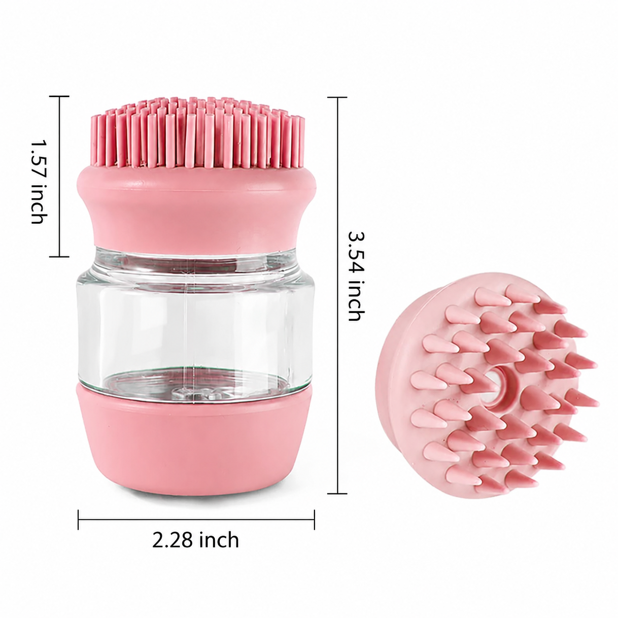 Silicone Pet Bath Brush With Shampoo Dispenser Double Head